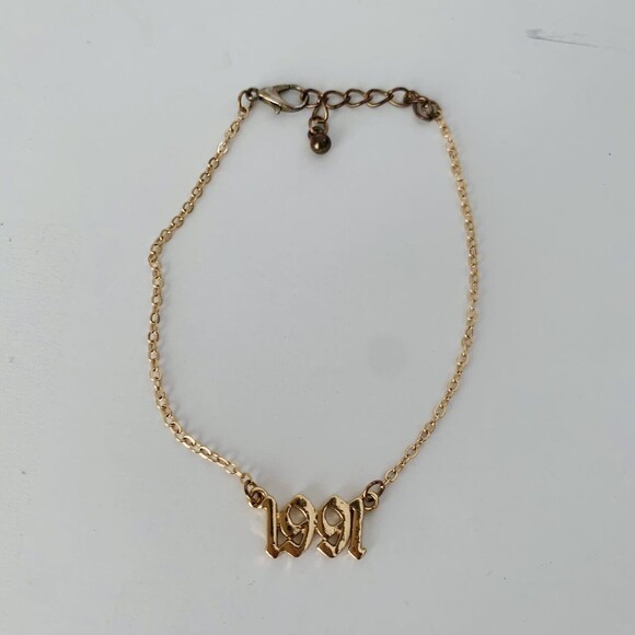 1991 Anklet Birthyear Charm Link Chain Ankle Bracelets Women Girls Jewelry Gift - Picture 1 of 4